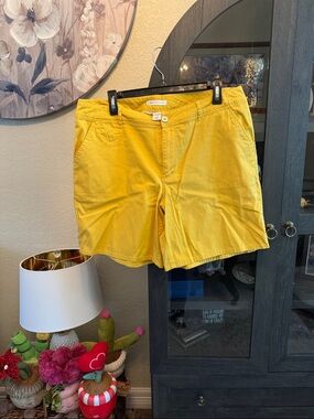 Cato Yellow Cotton Bermuda Shorts